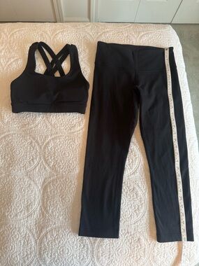 lululemon athletica Black Cross-Back Sports Bra & Leggings Set